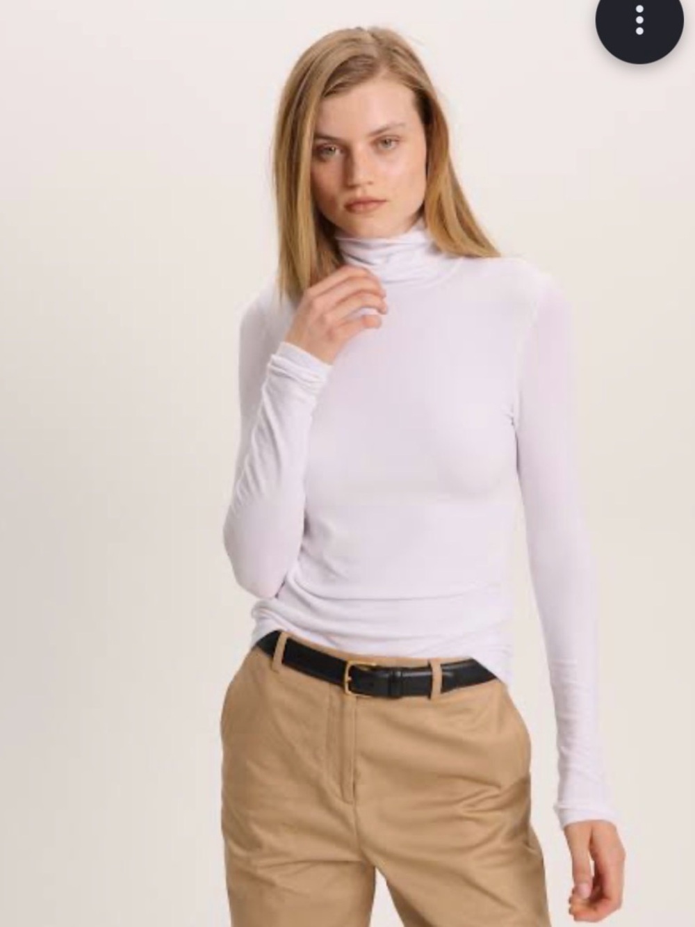 Current season. ATM White Turtleneck Sweater
